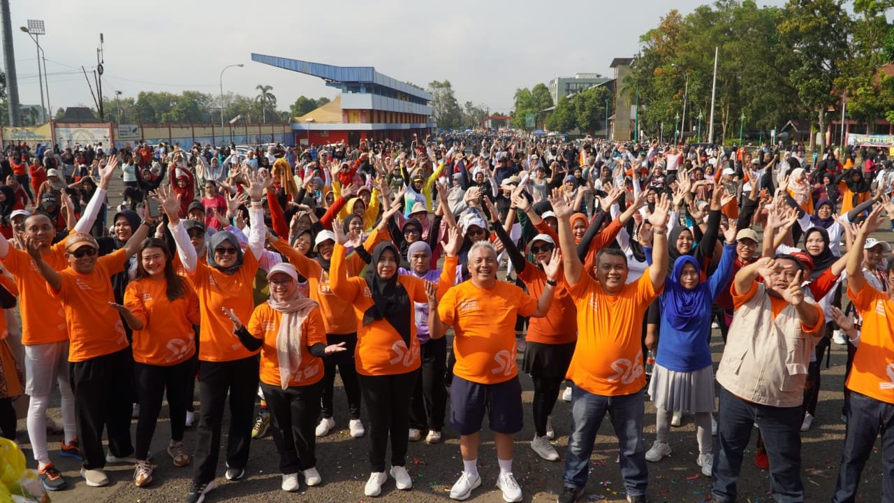 Senam Massal di GOR Satria Jadi Ajang Sosialisasi Sensus Ekonomi 2026