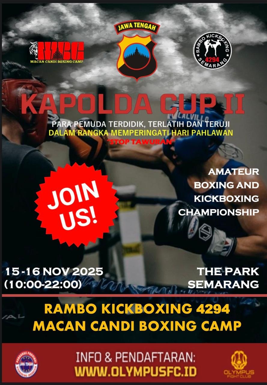 Polda Jateng Gelar Kejuaraan Tinju & Kickboxing Kapolda Cup 2 : Ajak Generasi Muda Jadi Pejuang Prestasi