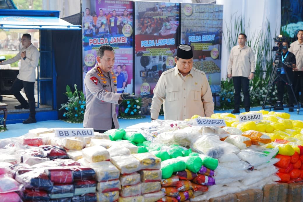 Presiden Prabowo Pimpin Pemusnahan 214,84 Ton Narkoba,Kapolri : Wujud Nyata Asta Cita