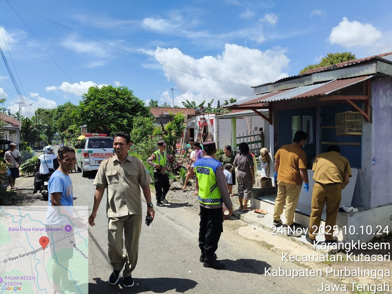 Respon Cepat Polsek Kutasari Evakuasi Warga Kritis di Poskamling, Korban Meninggal Saat Dirawat