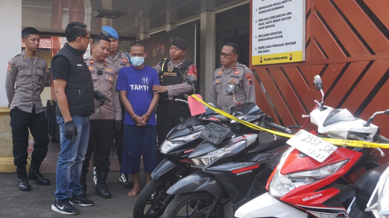 Enam Motor Disita, Polres Purbalingga Tangkap Pelaku Spesialis Curanmor