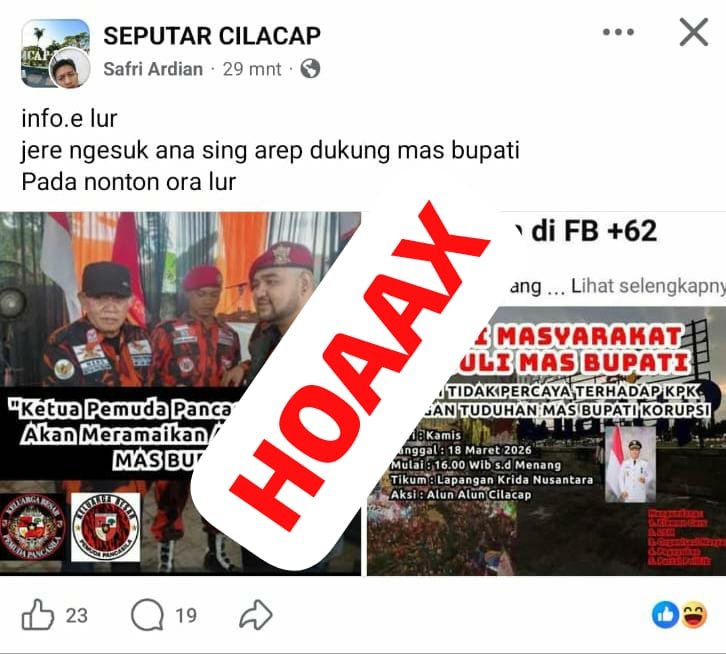 MPC Pemuda Pancasila Cilacap Tegaskan Kabar Aksi “Peduli Mas Bupati” Adalah Hoaks dan Upaya Provokasi