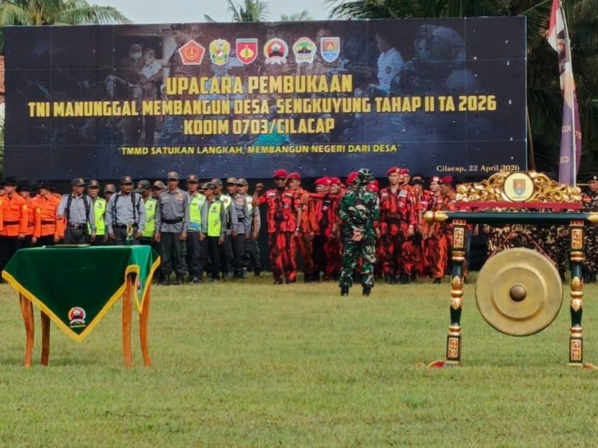 ​Wujud Pengabdian, MPC Pemuda Pancasila Cilacap Berkontribusi Sukseskan Pembukaan TMMD Tahap II di Desa Buntu