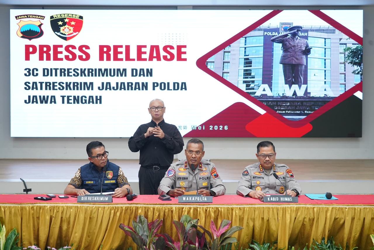 Polda Jateng Bongkar 61 Kasus Kejahatan Jalanan Selama Mei 2026, 105 Tersangka Diamankan