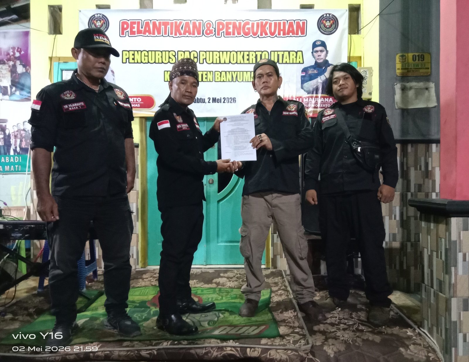 Pengurus PAC Purwokerto Utara Terima SK, DPC Squad Nusantara Banyumas Tekankan Peran Sosial