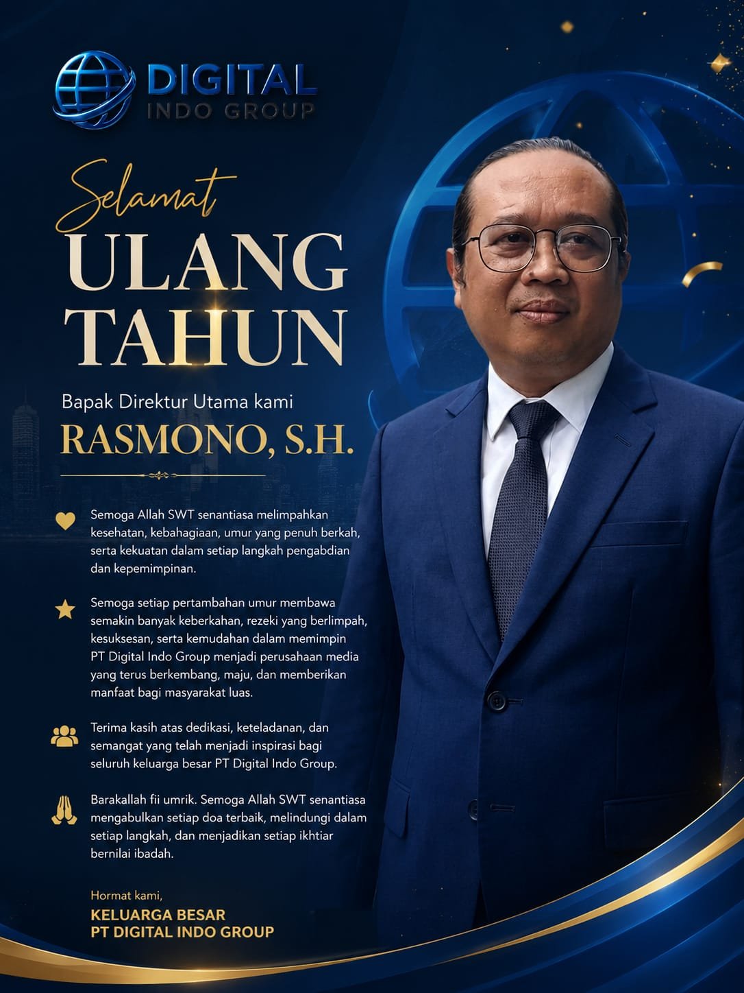 Redaksi Jawapost.net Sampaikan Ucapan Selamat Ulang Tahun kepada Direktur Utama PT Digital Indo Group