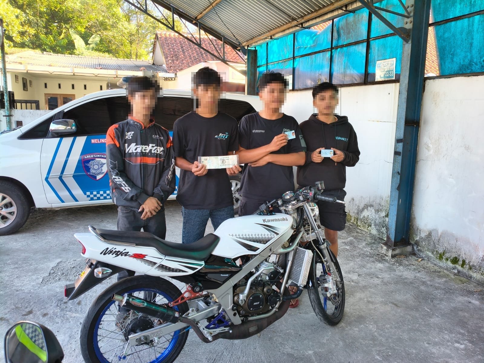 Empat Pemuda dan Motor Tanpa Pelat Diamankan, Diduga Terlibat Balap Liar di Purbalingga