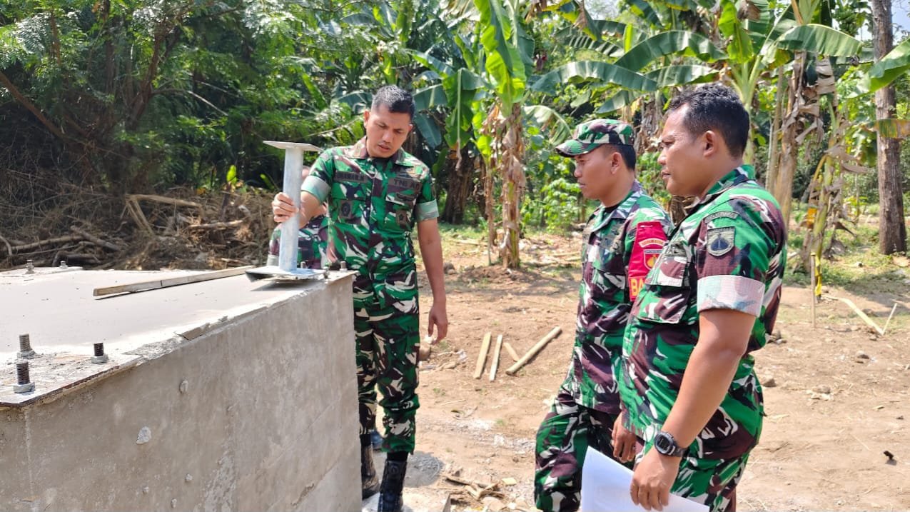 Dandim Boyolali Tinjau Proyek Pembangunan Jembatan Gantung Garuda Tahap V