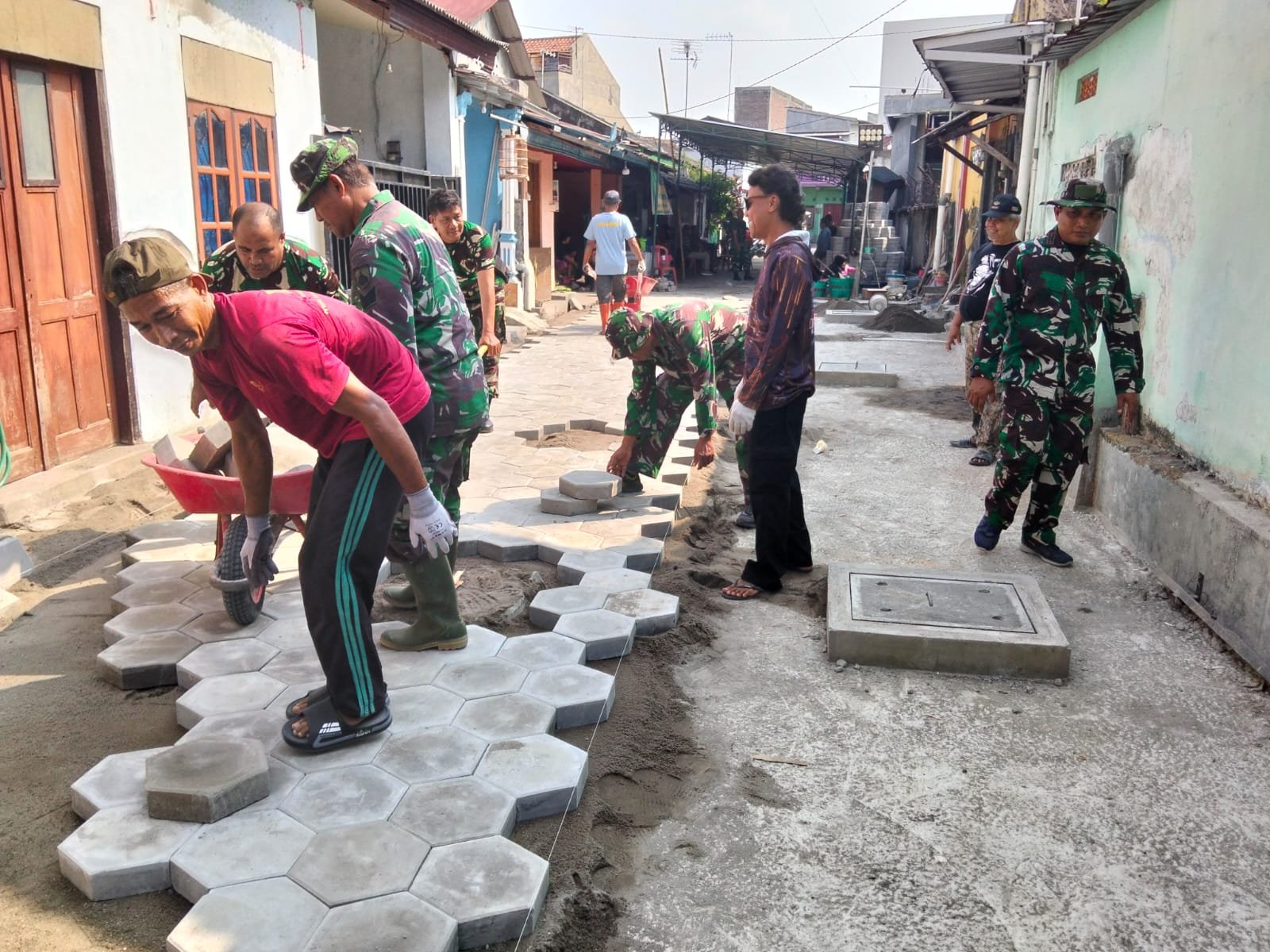 TMMD Sengkuyung Tahap III Dimulai, Pavingisasi Jalan di Serengan Segera dikerjakan