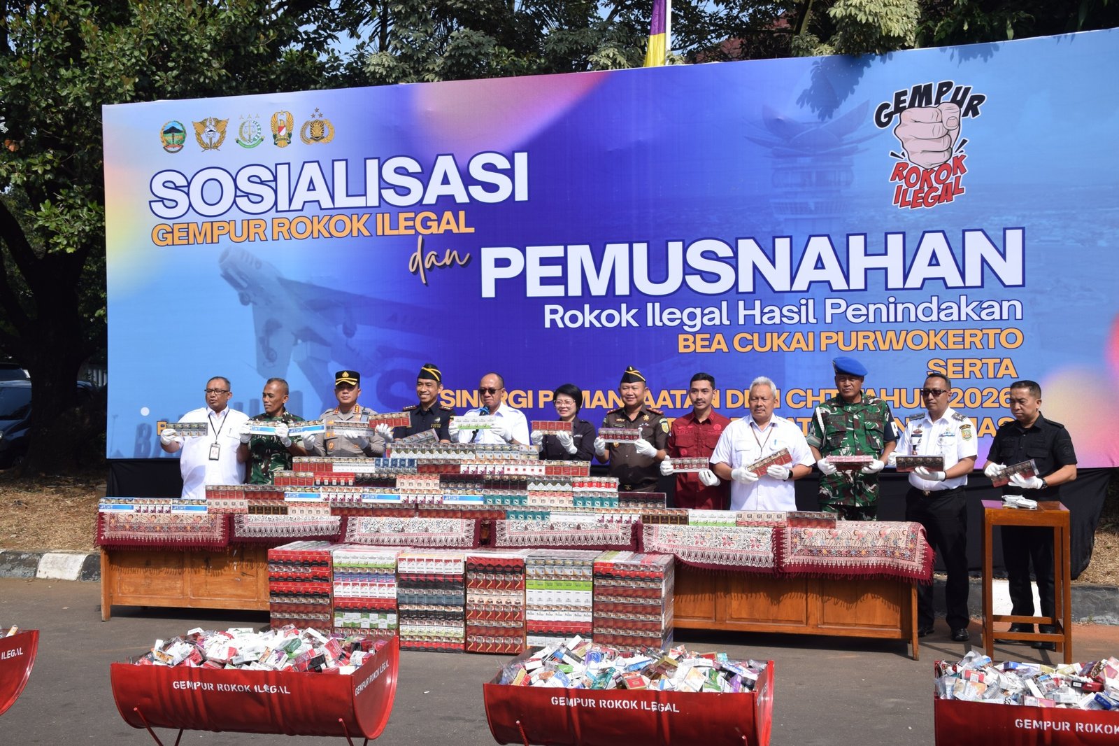 Banyumas Musnahkan Rokok llegal, Senilai Rp 4,37 Miliar