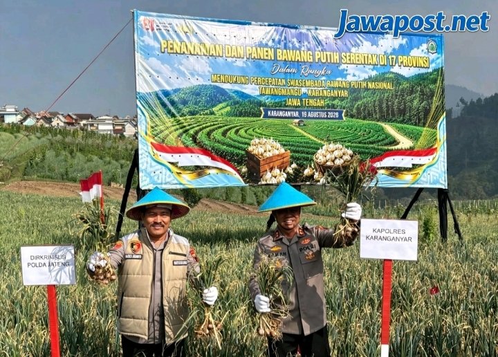 Panen Bawang Putih Tawangmangu Capai 1,25 Ton, Wakapolda Jateng Dorong Produktivitas Petani
