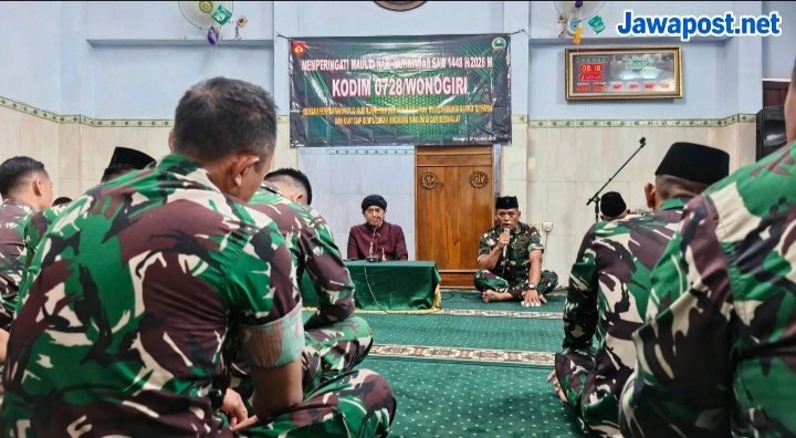 Kodim Wonogiri Peringati Maulid Nabi, Tekankan Keteladanan Rasulullah