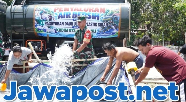 Kodim 0724/ Boyolali Kirim Bantuan 17 Ribu Liter Air Bersih ke Warga Bengle