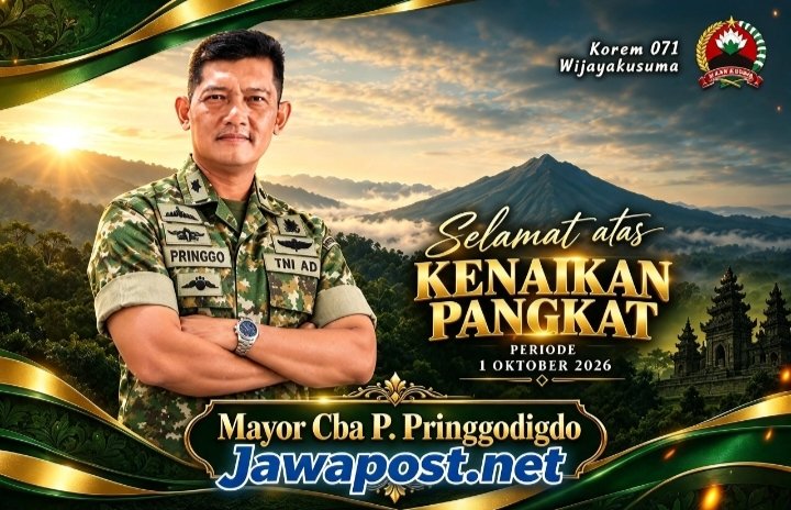 Redaksi Jawapost.net Apresiasi Kenaikan Pangkat Jadi Mayor, Kapenrem 071/WK Putut Pringgodigdo